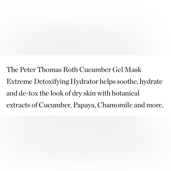 Peter Thomas Roth Cucumber Gel Mask Extreme Detoxifying Hydrator Mask - Picture 4 of 6